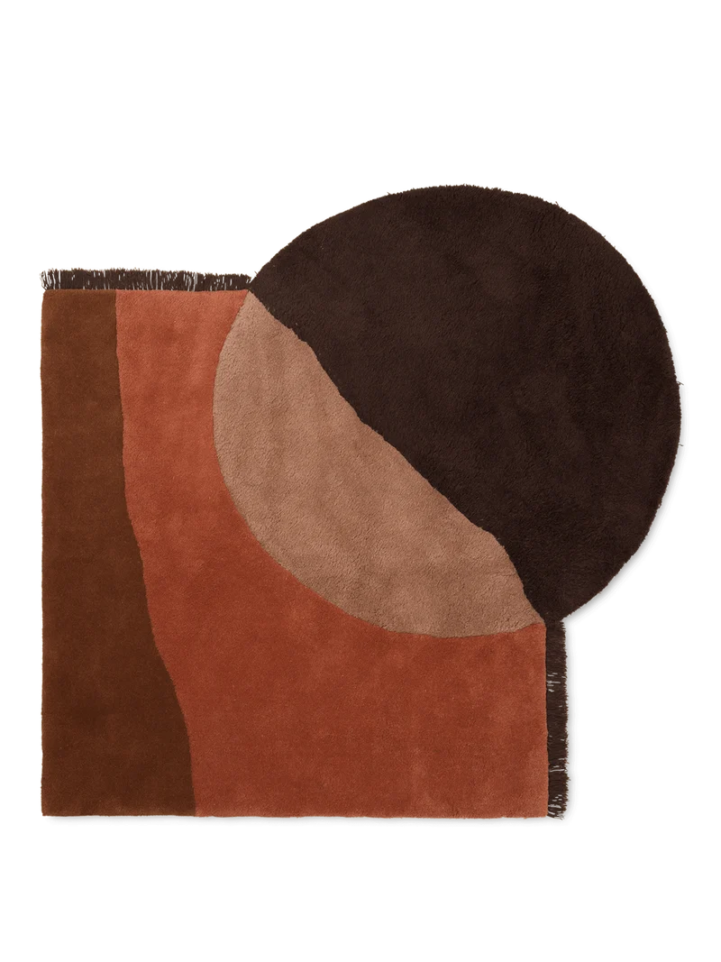View Tufted Rug - Red Brown