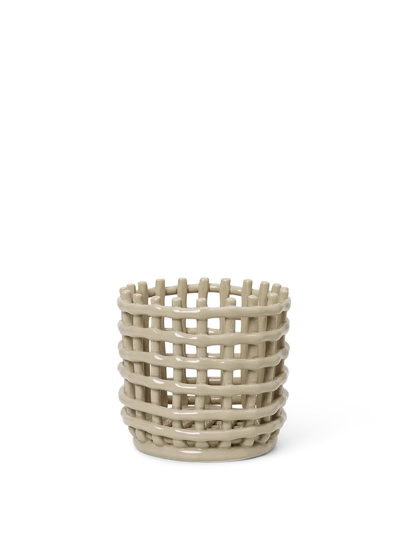 Ceramic Basket - Small - Cashmere