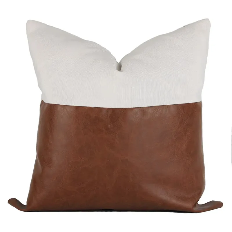 Housse de Coussin Cuir Rayé EVORA