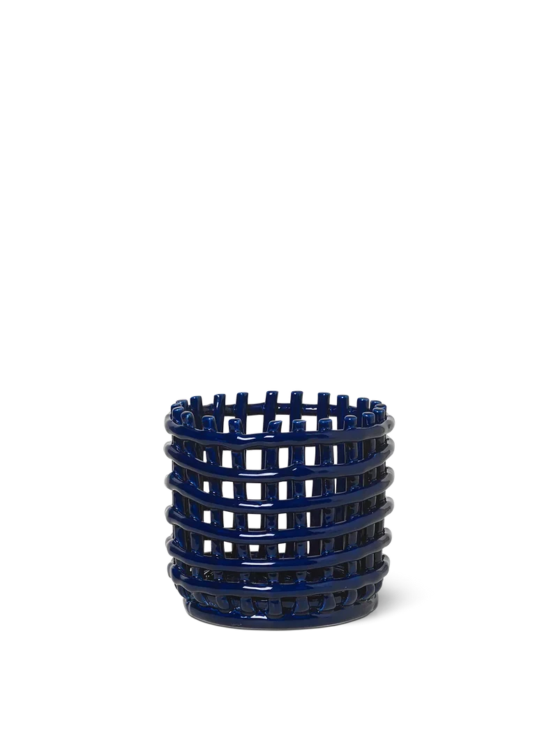 Ceramic Basket - Small - Blue