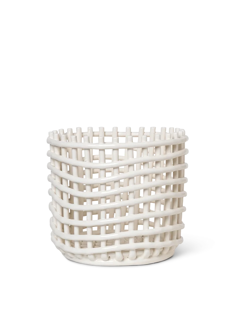 Ceramic Basket - Large - Off-White