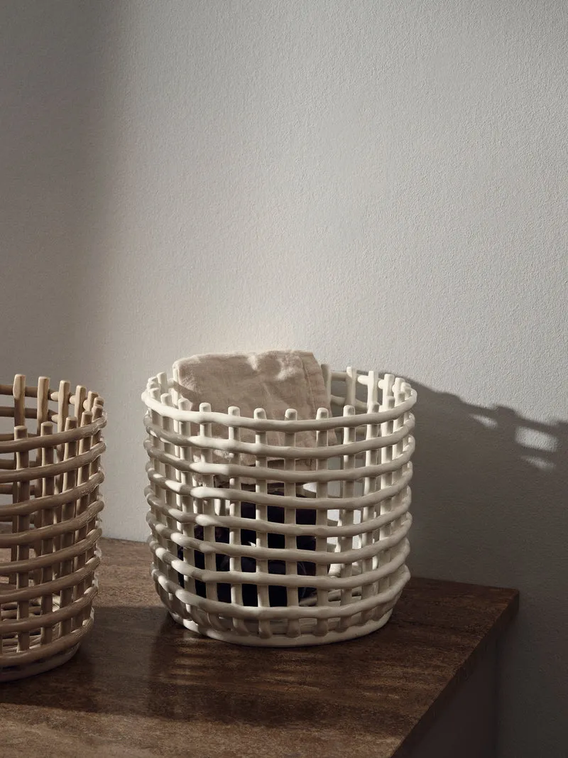 Ceramic Basket - Large - Off-White