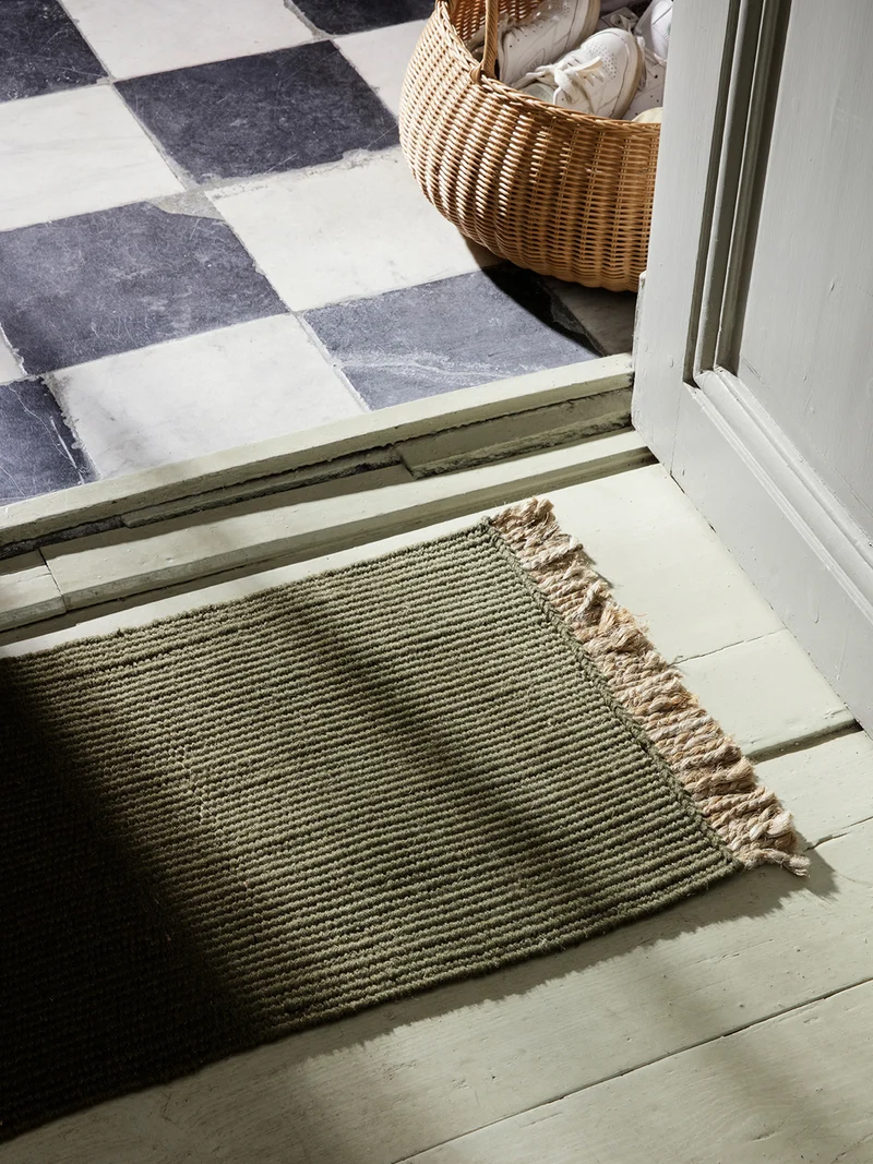 Block Mat - Olive/Natural