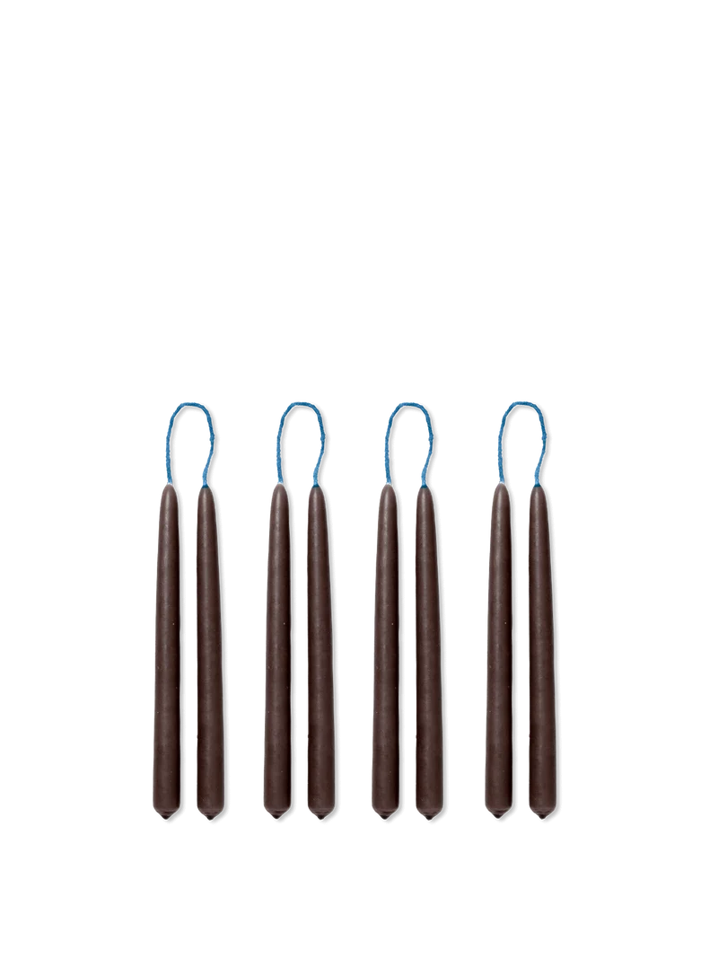 Dipped Candles - Set of 8 - Brown