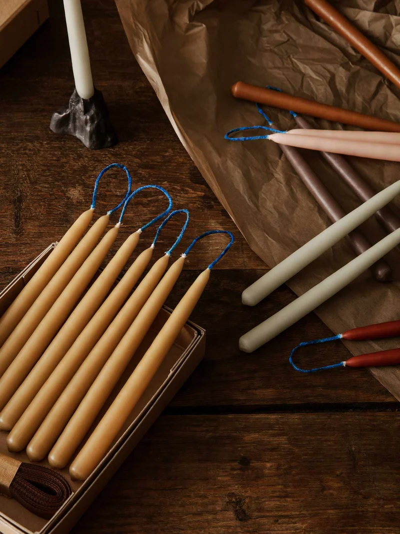 Dipped Candles - Set of 8 - Brown