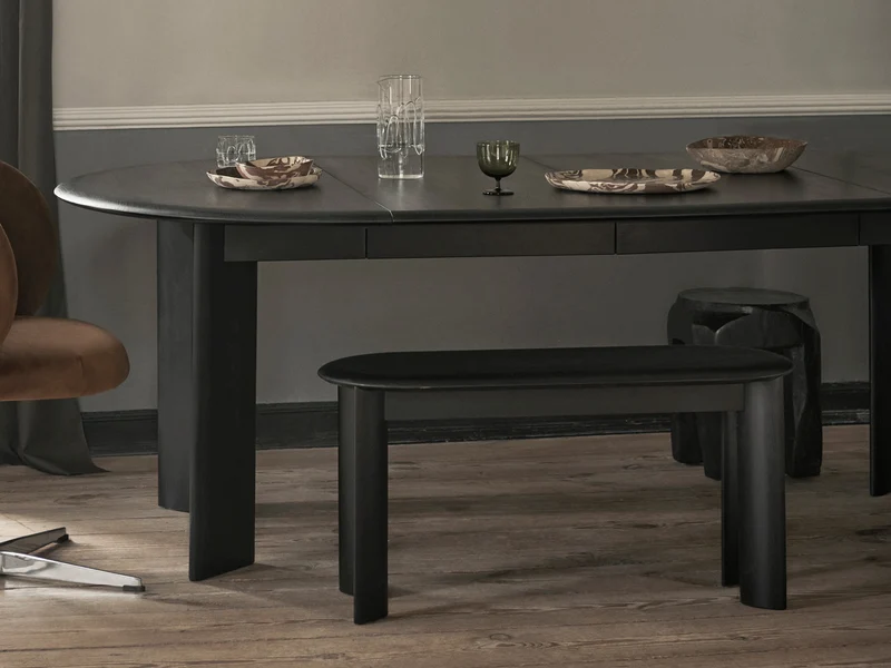 Bevel Table - Extendable x 2 - Black Oiled Beech