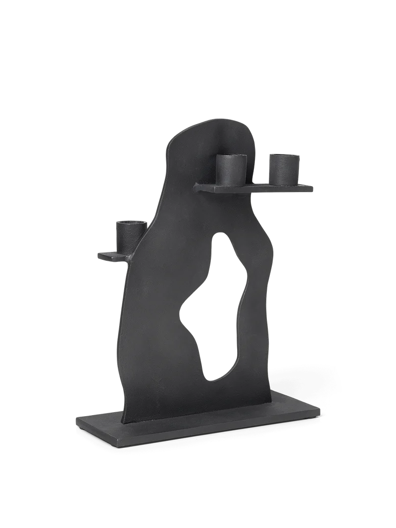 Erode Candle Holder - Black Aluminium