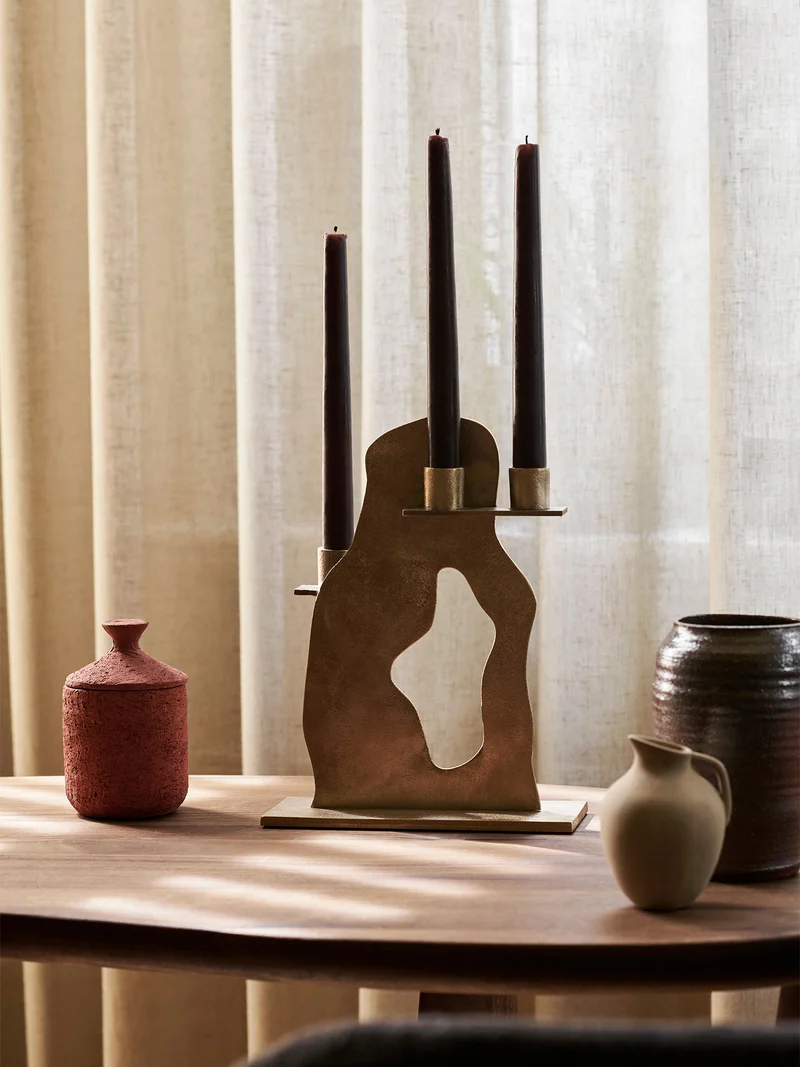 Erode Candle Holder - Brass