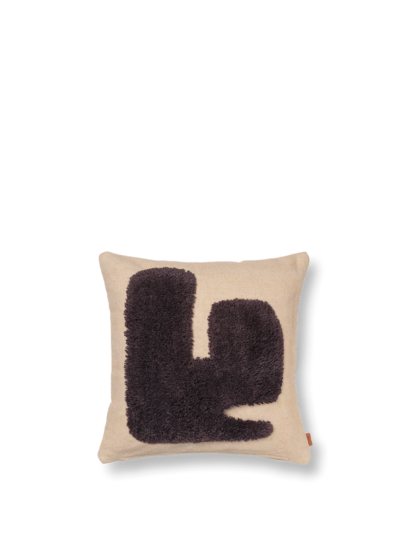 Lay Cushion - Sand/Dark Brown