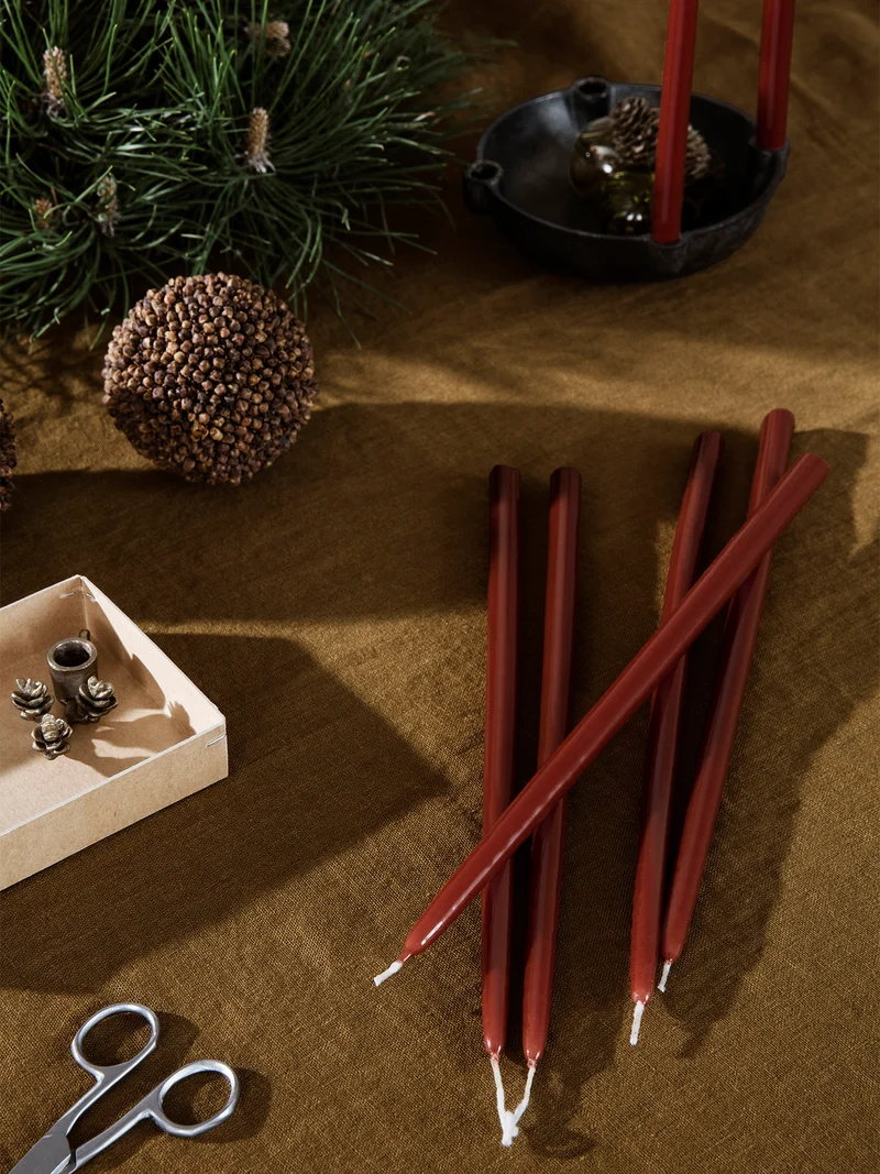 Spike Slim Candles - Set of 8 - Rust