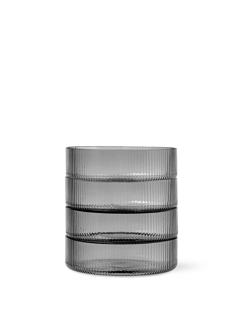 Ripple Serving Bowls - Set of 4 - Smoked Grey