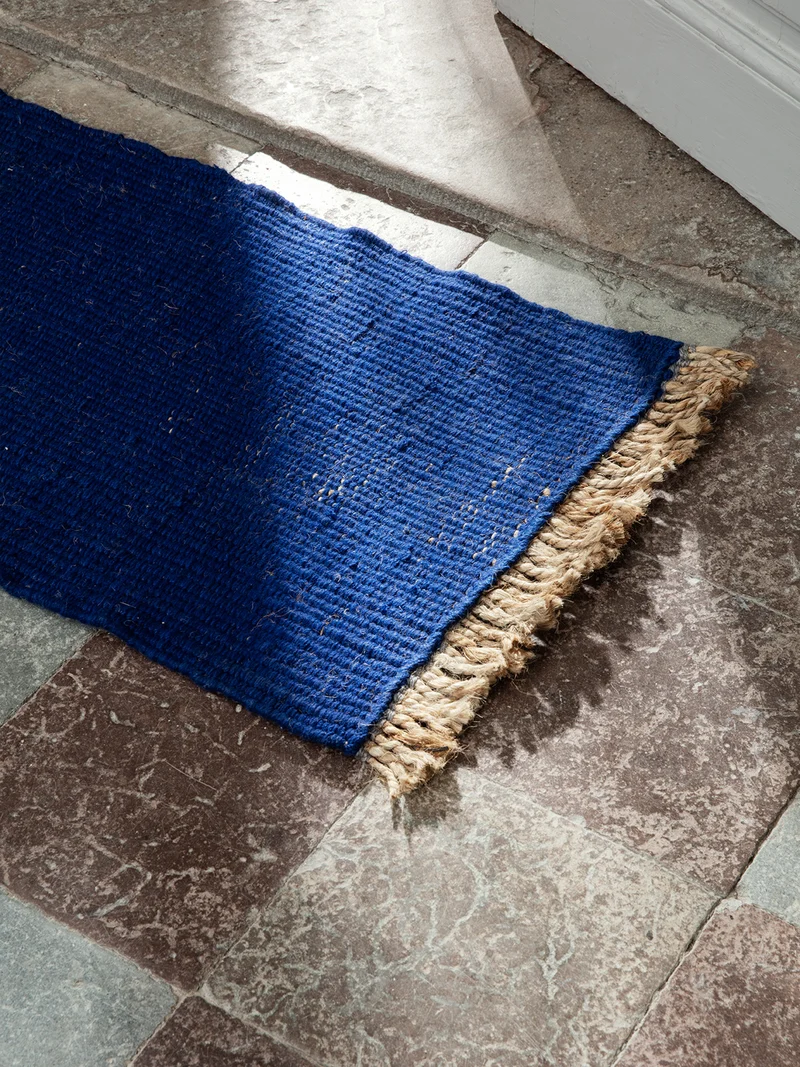 Block Mat - Bright Blue/Natural