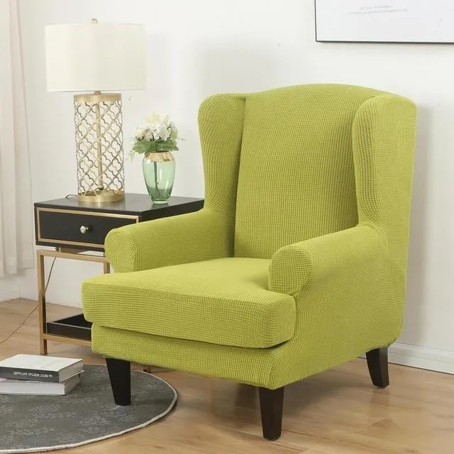 Housse de Fauteuil Crapaud Jacquard Vert Anis