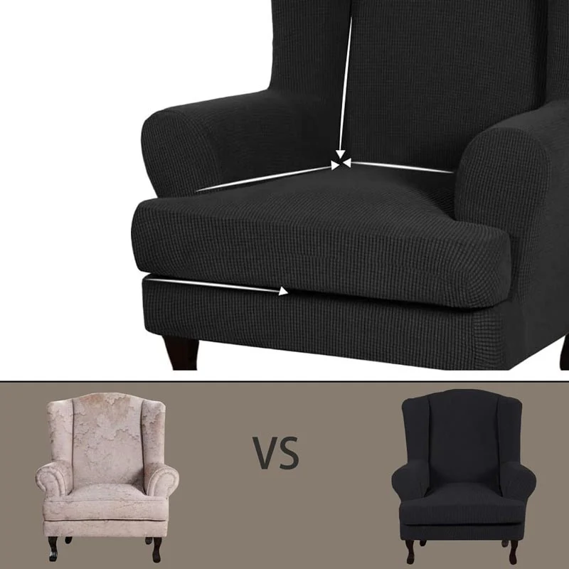 Housse Pour Fauteuil Crapaud Jacquard Noir
