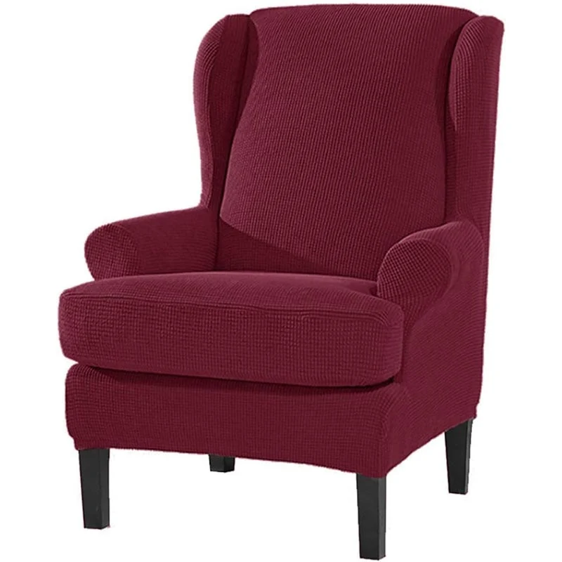 Housse Pour Fauteuil Crapaud Jacquard Bordeaux