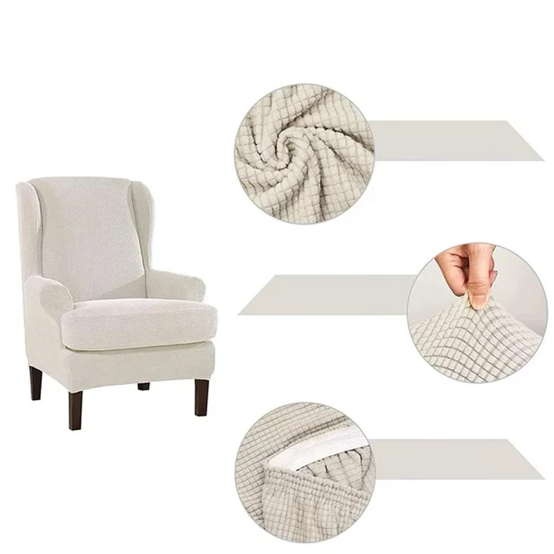 Housse Pour Fauteuil Crapaud Jacquard Blanc