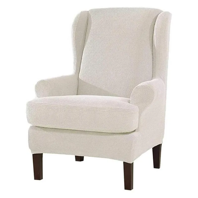 Housse Pour Fauteuil Crapaud Jacquard Blanc