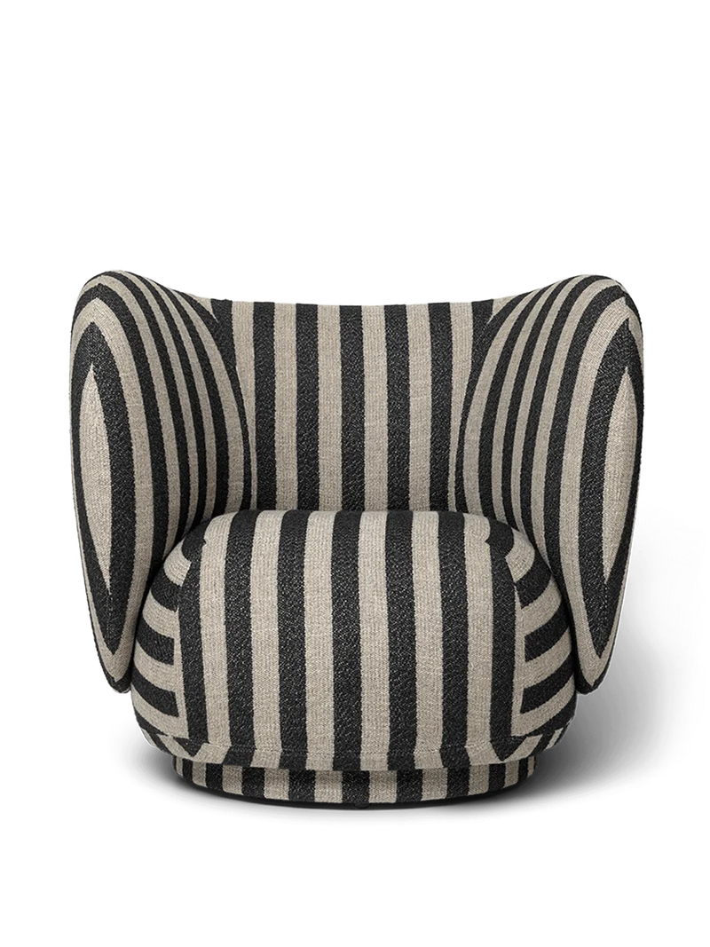 Rico Lounge Chair - Swivel - Louisiana - Sand/Black