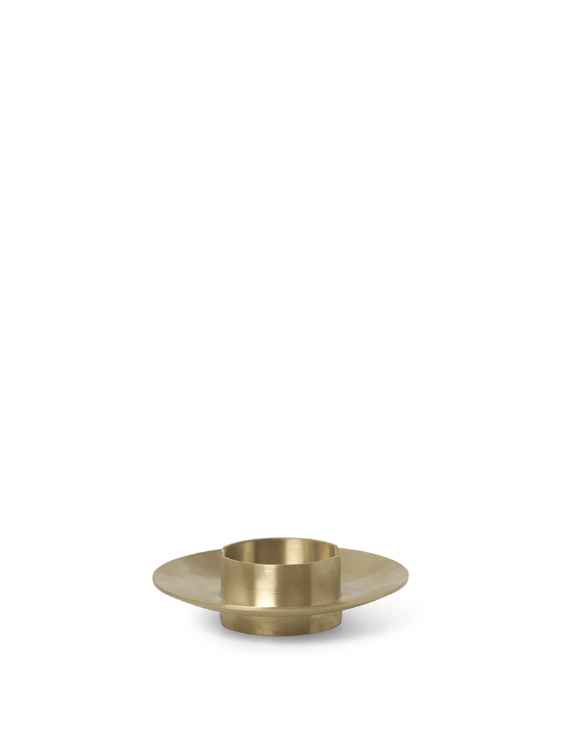 Block Candle Holder - Brass
