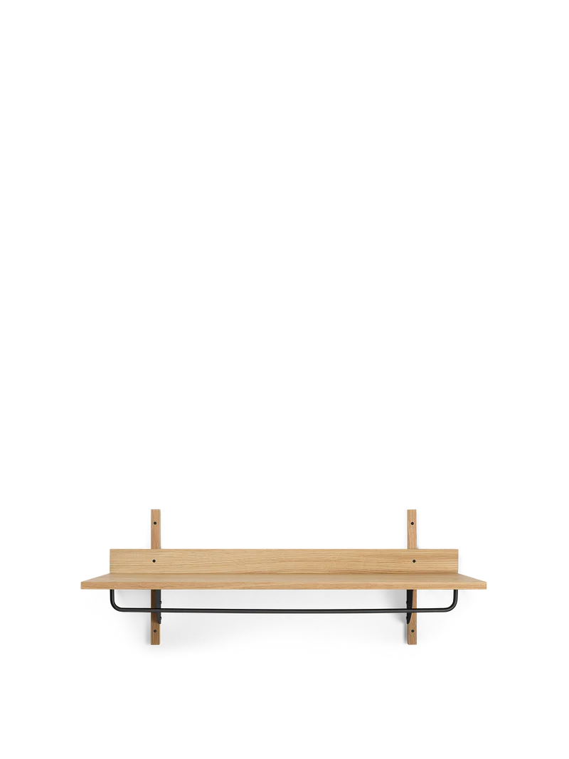 Sector Rack Shelf - Natural Oak/Black Brass
