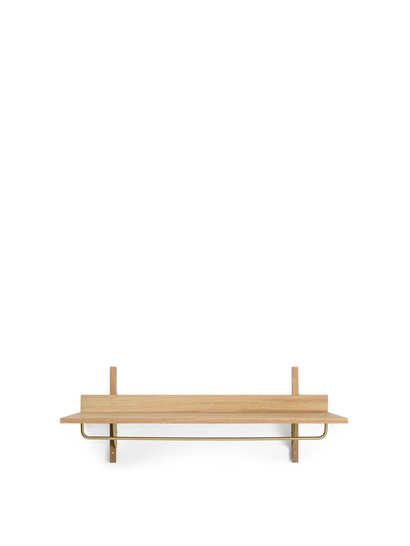 Sector Rack Shelf - Natural Oak/Brass