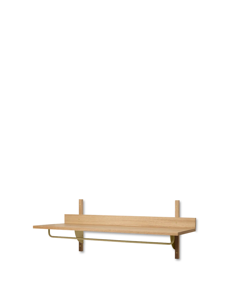 Sector Rack Shelf - Natural Oak/Brass