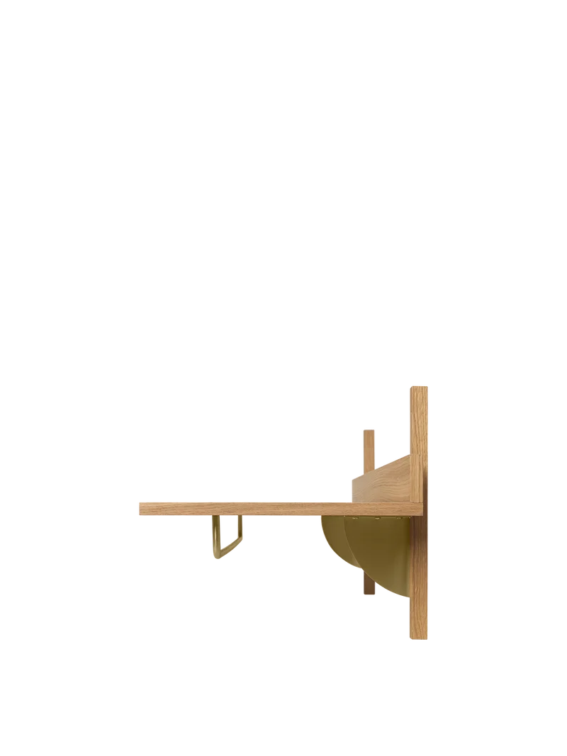 Sector Rack Shelf - Natural Oak/Brass