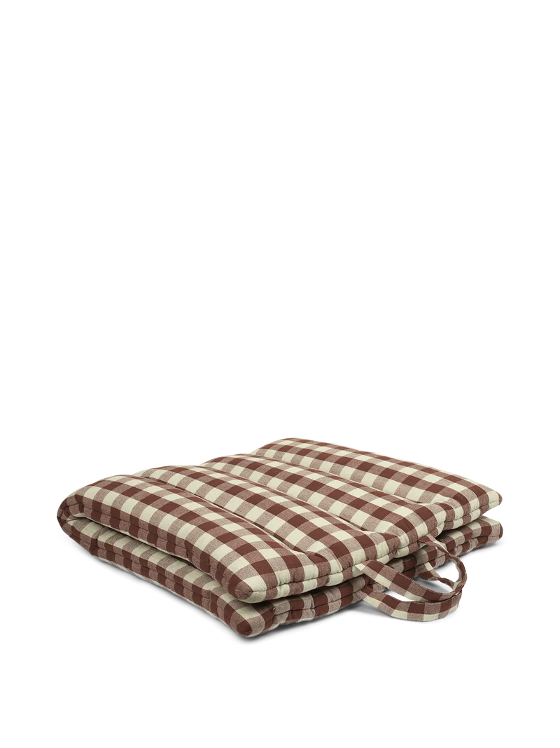 Bothy Check Folding Mat - Cinnamon/Grey Green