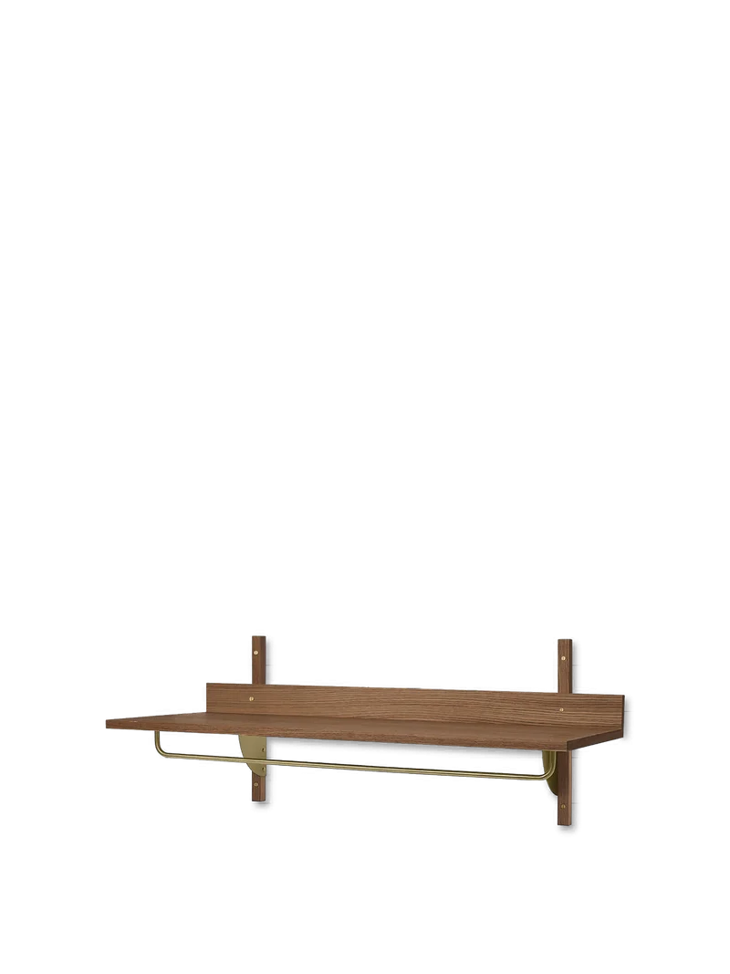 Sector Rack Shelf - Smoked Oak/Brass
