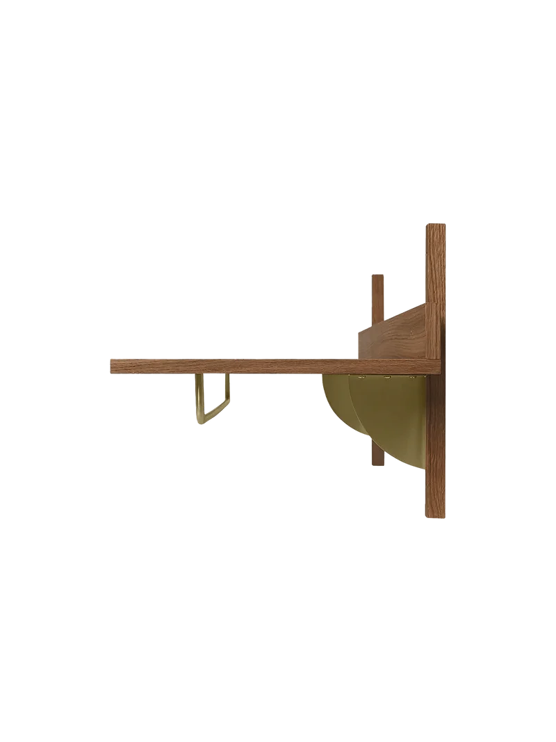 Sector Rack Shelf - Smoked Oak/Brass
