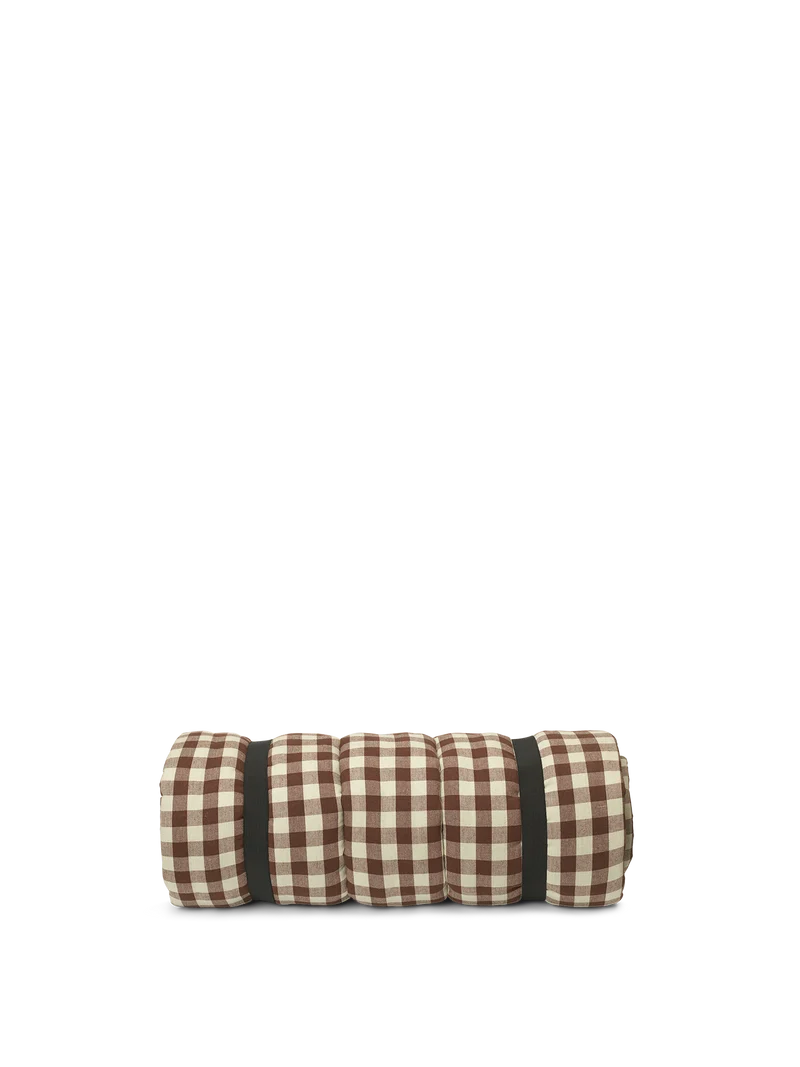Bothy Check Quilted Mattress - Cinnamon/Grey Green