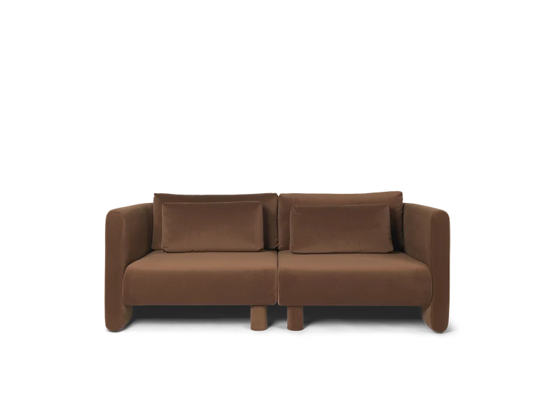 Dase Sofa Armrest Left - Rich Velvet - Soft Brown