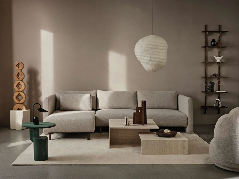 Dase Sofa Chaise Longue Left - Soft Bouclé - Natural