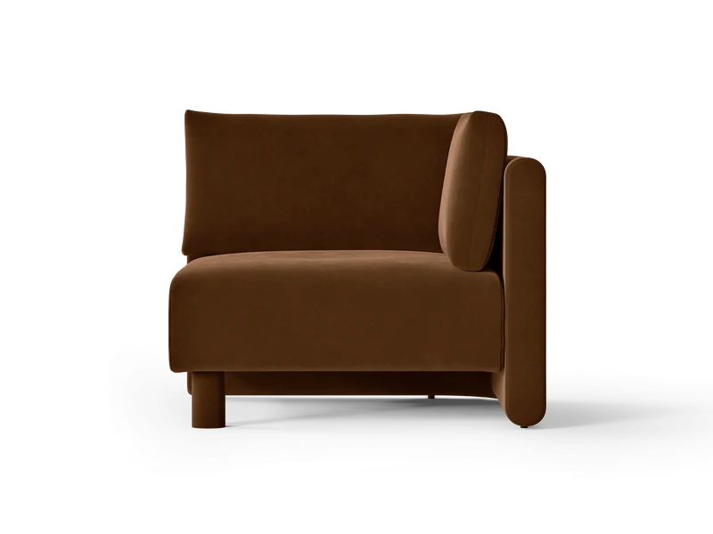 Dase Sofa Corner - Rich Velvet - Soft Brown