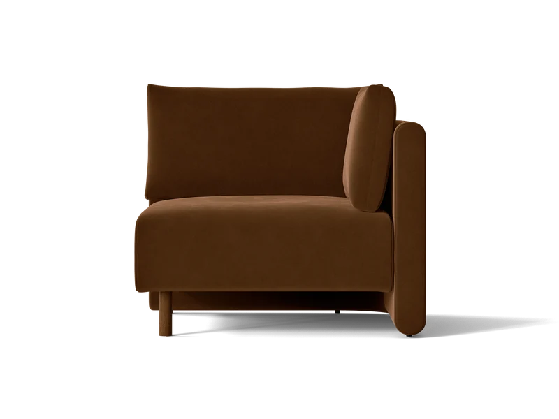 Dase Sofa Corner - Rich Velvet - Soft Brown