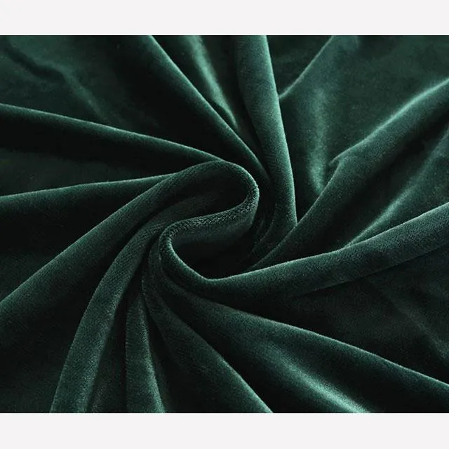 Housse de Canapé d'Angle Velours Vert Foncé