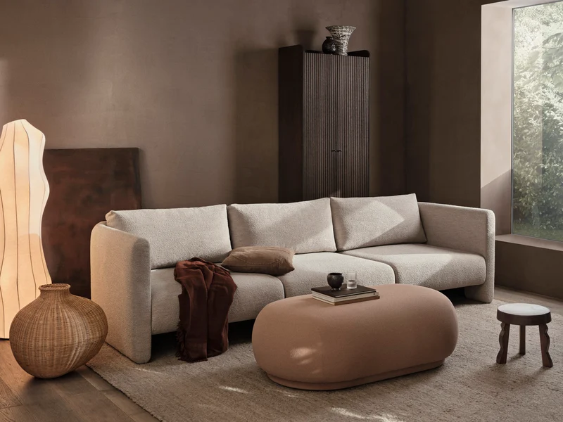 Dase Sofa Armrest Right - Soft Bouclé - Natural