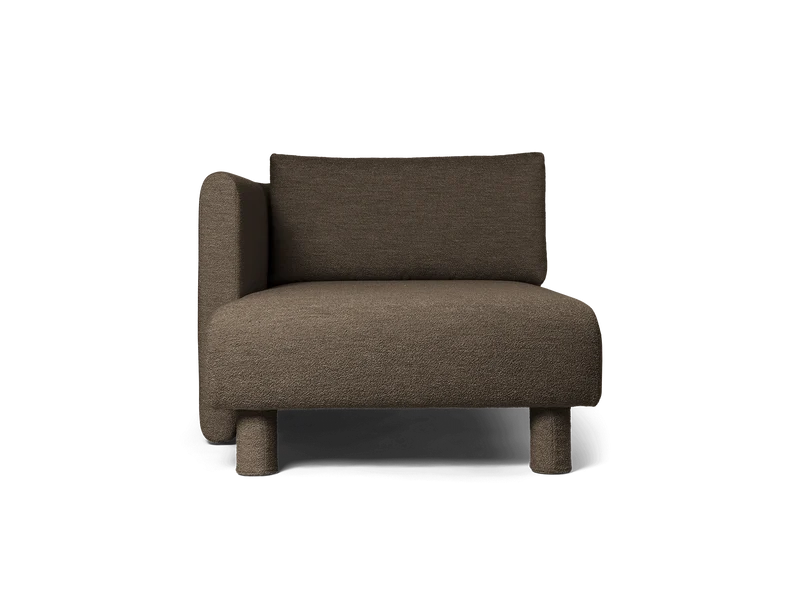 Dase Sofa Chaise Longue Left - Soft Bouclé - Dark Brown