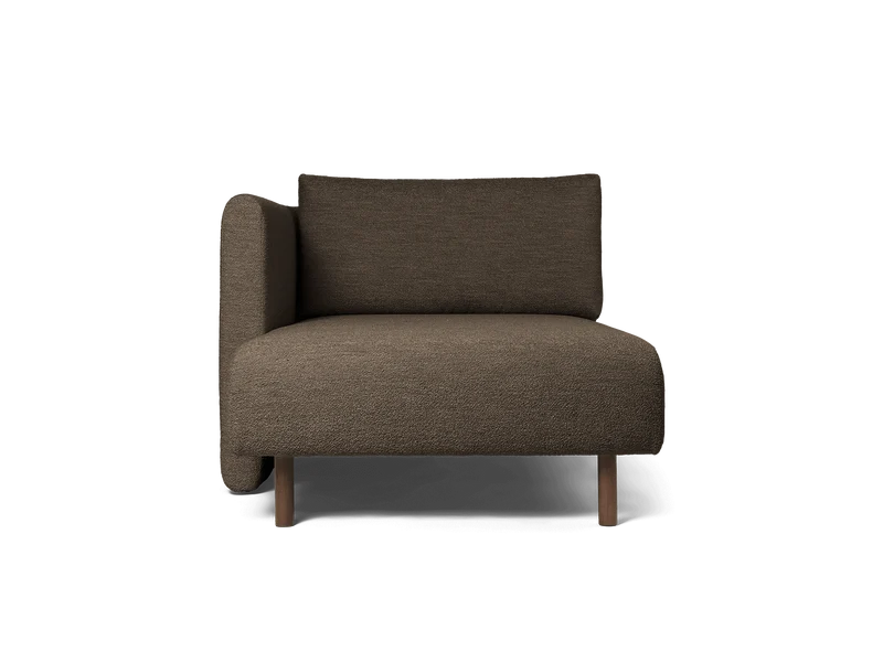 Dase Sofa Chaise Longue Left - Soft Bouclé - Dark Brown