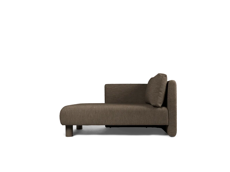 Dase Sofa Chaise Longue Left - Soft Bouclé - Dark Brown