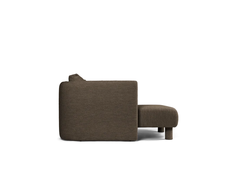 Dase Sofa Chaise Longue Left - Soft Bouclé - Dark Brown