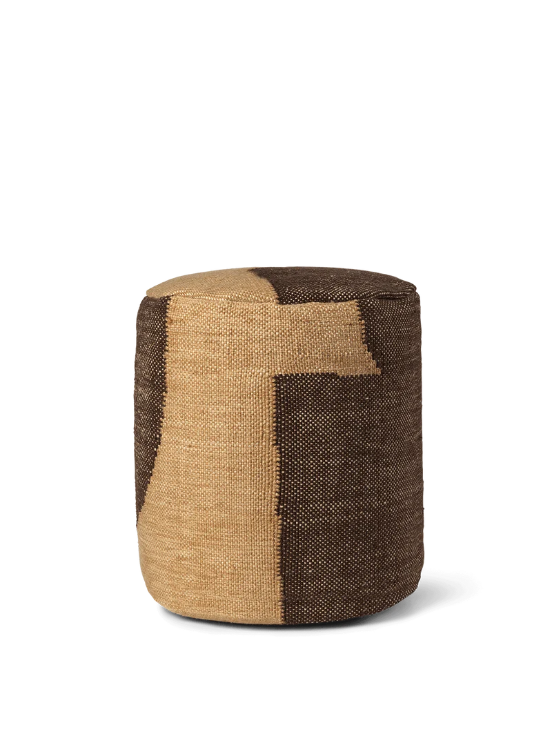 Forene Cylinder Pouf - Tan/Chocolate