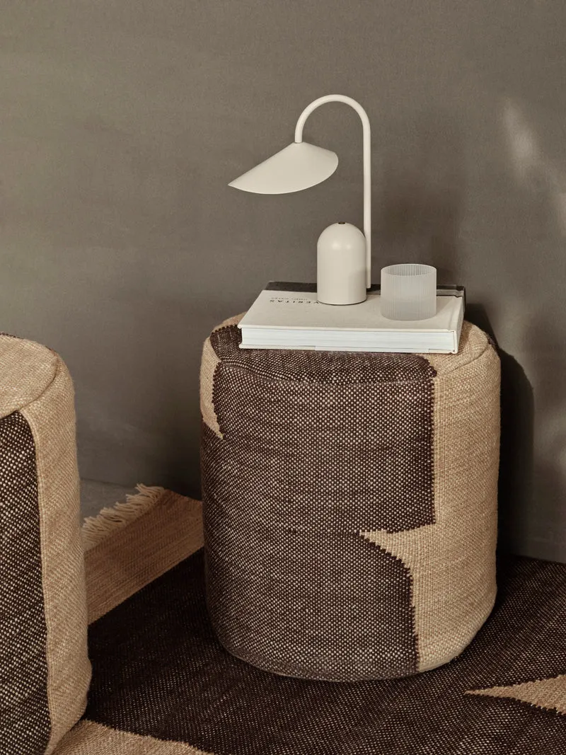 Forene Cylinder Pouf - Tan/Chocolate