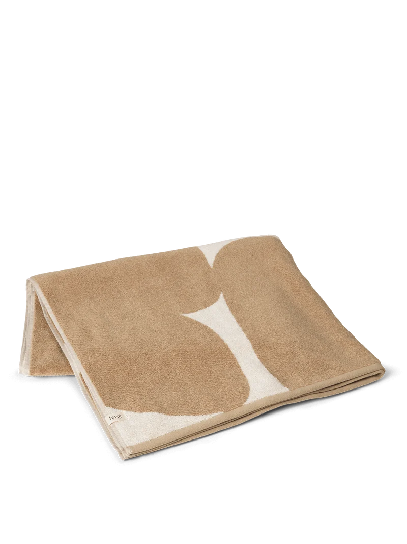 Ebb Beach Towel - Sand/Off-White