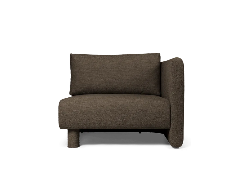 Dase Sofa Armrest Right - Soft Bouclé - Dark Brown