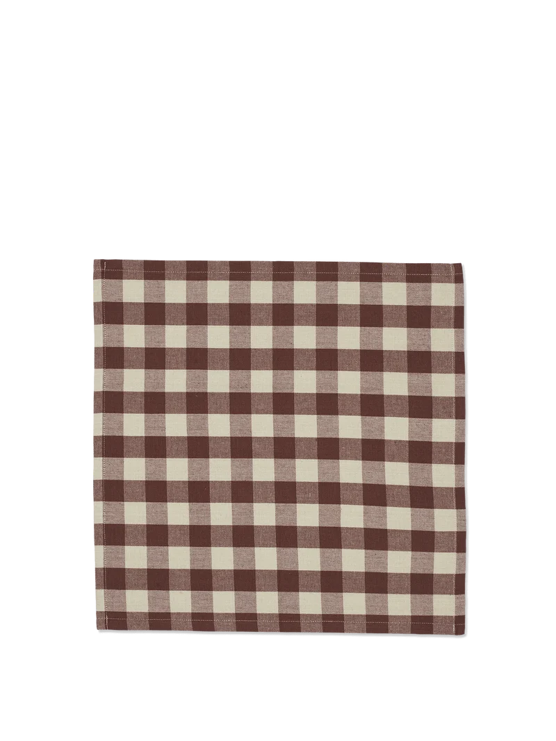Bothy Check Napkins - Set of 4 - Cinnamon/Grey Green