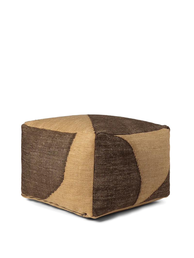 Forene Square Pouf - Tan/Chocolate