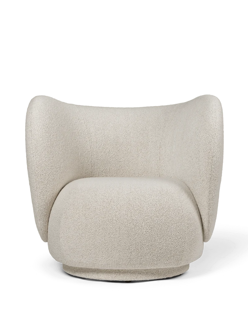 Rico Lounge Chair - Swivel - Soft Bouclé - Off-White/Sand