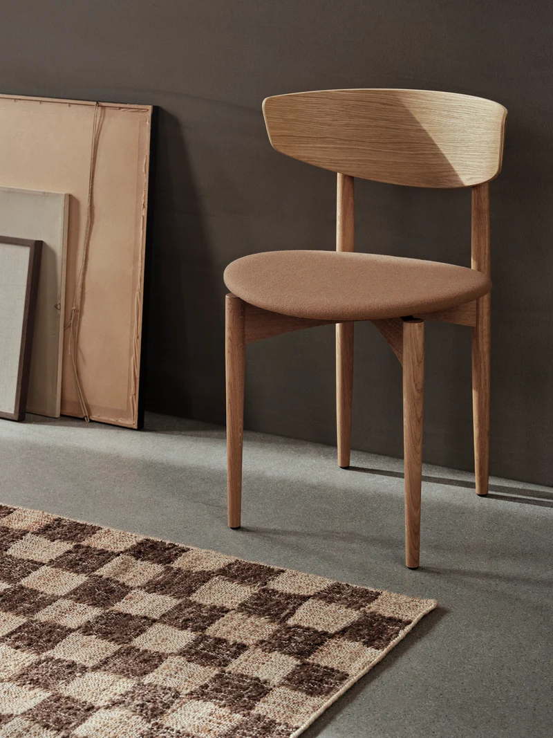Check Wool Jute Runner - Coffee/Natural