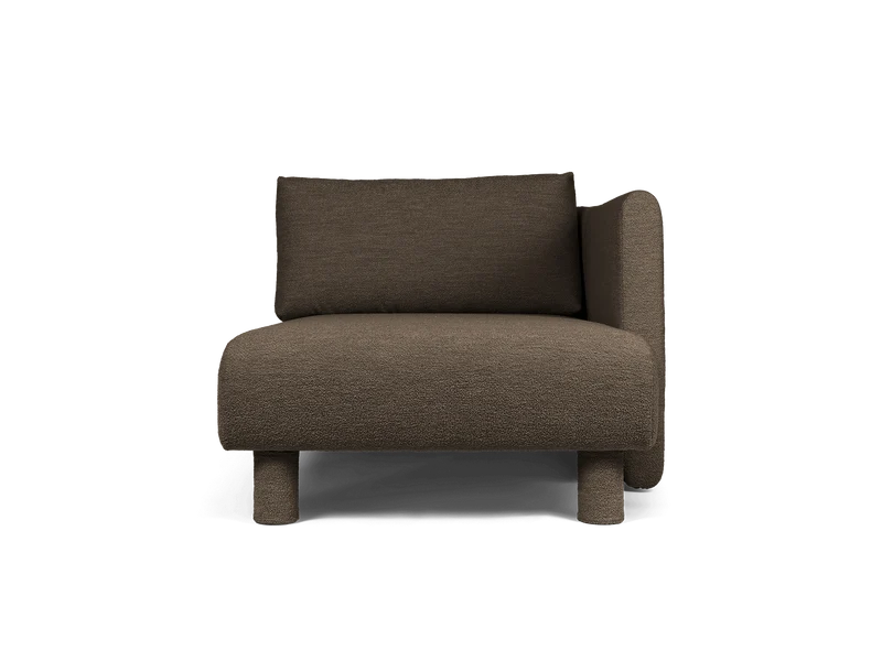 Dase Sofa Chaise Longue Right - Soft Bouclé - Dark Brown